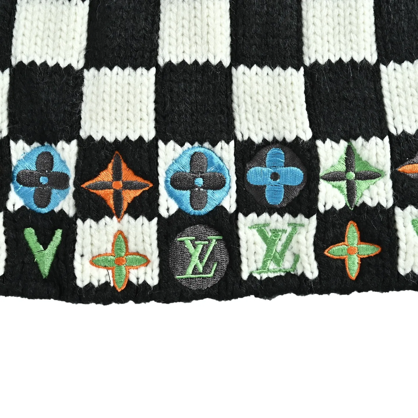 Louis Vuitton/Louis Vuitton colorful checkerboard knitted sweater cardigan